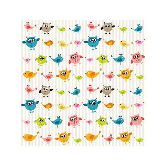 Papel de Parede Adesivo Corujas e Pássaros 205837363
