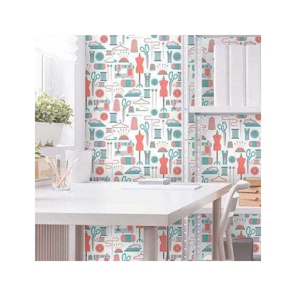 Papel de Parede Adesivo Costura 141667033