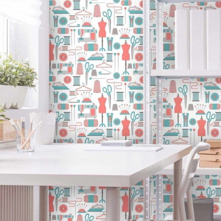 Papel de Parede Adesivo Costura 141667033