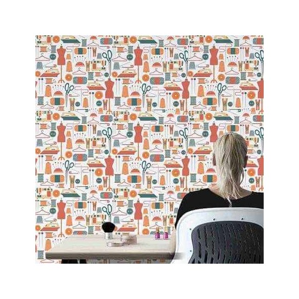 Papel de Parede Adesivo Costura 161693357