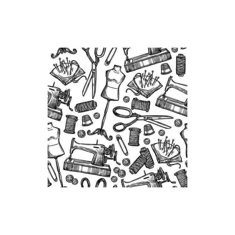 Papel de Parede Adesivo Costureira N12145