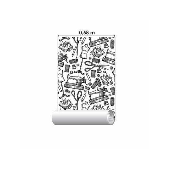 Papel de Parede Adesivo Costureira N12145