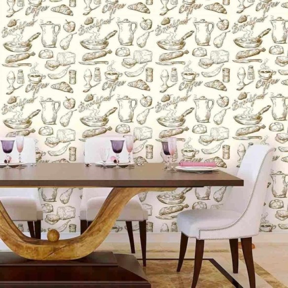 Papel de Parede Adesivo Cozinha Café da Manhã 253214782