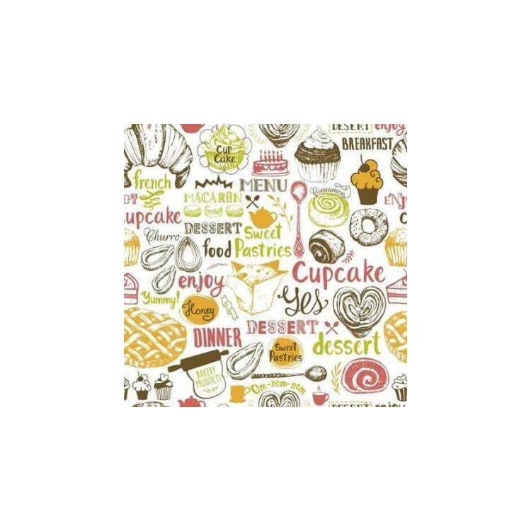 Papel de Parede Adesivo Cozinha Menu Comida...