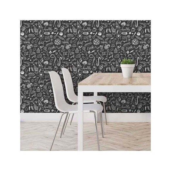 Papel de Parede Adesivo Cozinha Menu Comidas Lousa 577107742