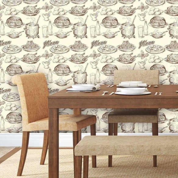 Papel de Parede Adesivo Cozinha Pizza 253214784