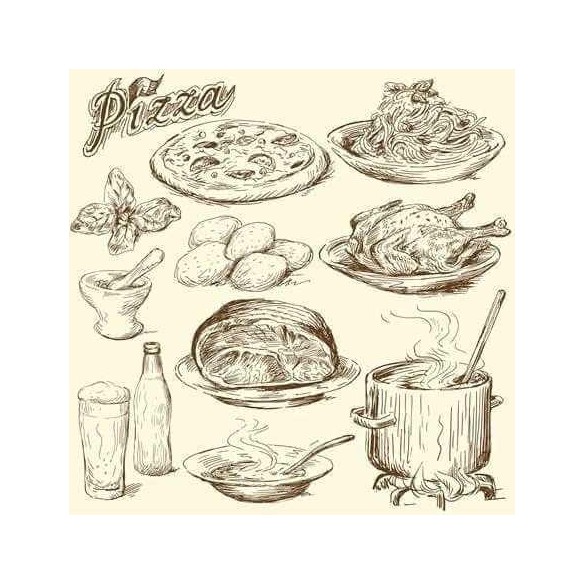 Papel de Parede Adesivo Cozinha Pizza 253214784