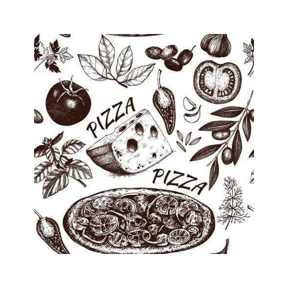Papel de Parede Adesivo Cozinha Pizza Branco 232923559