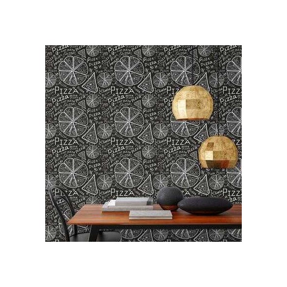 Papel de Parede Adesivo Cozinha Pizza Lousa 524234404