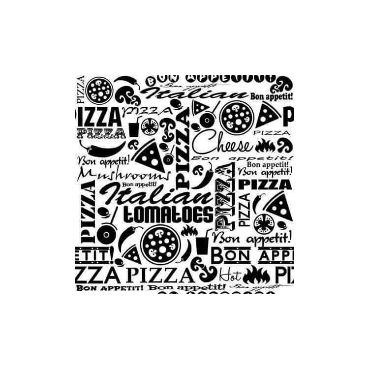 Papel de Parede Adesivo Cozinha Pizza Palavras...