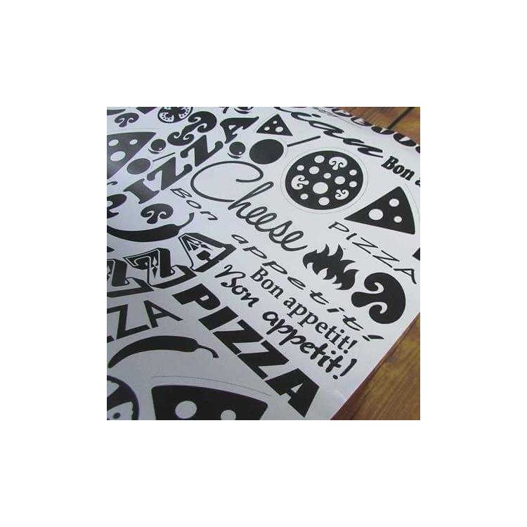 Papel de Parede Adesivo Cozinha Pizza Palavras...
