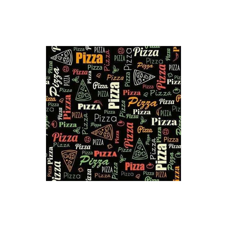 Papel de Parede Adesivo Cozinha Pizza Preto...