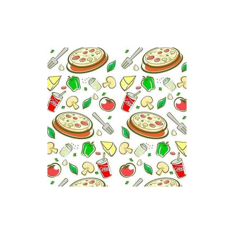 Papel de Parede Adesivo Cozinha Pizza Vermelho...