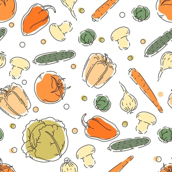 Papel de Parede Adesivo Cozinha Vegetais N012083