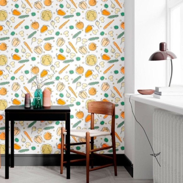 Papel de Parede Adesivo Cozinha Vegetais N012083