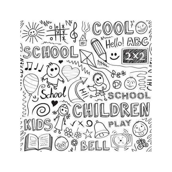 Papel de Parede Adesivo Crianças Escola para Colorir 122232