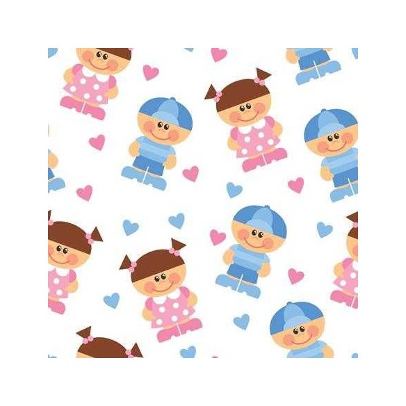 Papel de Parede Adesivo Crianças Rosa e Azul 71136805