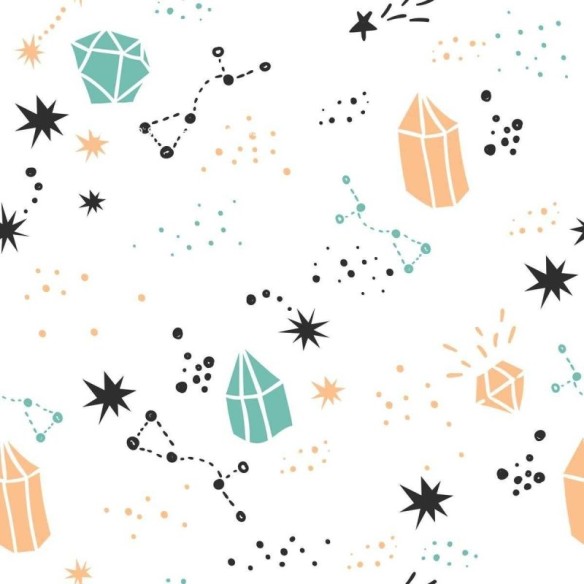 Papel de Parede Adesivo Cristais e Estrelas N05047