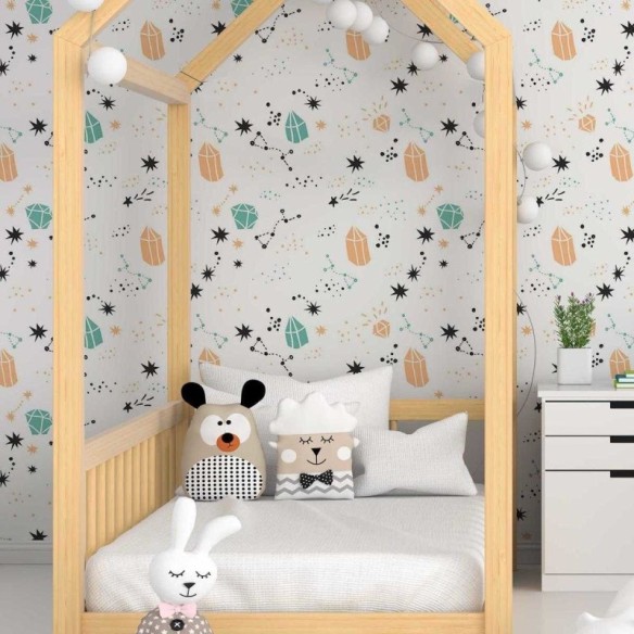 Papel de Parede Adesivo Cristais e Estrelas N05047