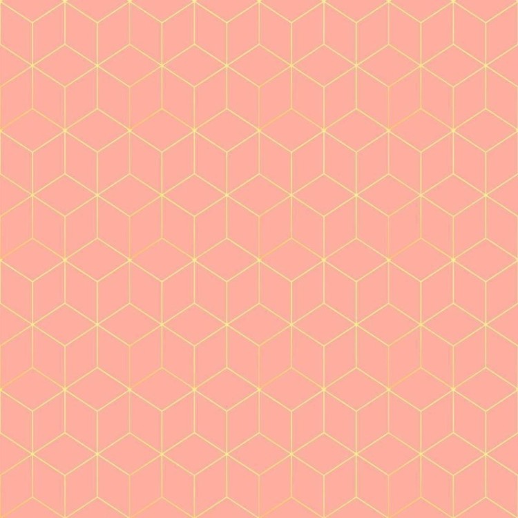 Papel de Parede Adesivo Cubos Abstrato Rosa e...