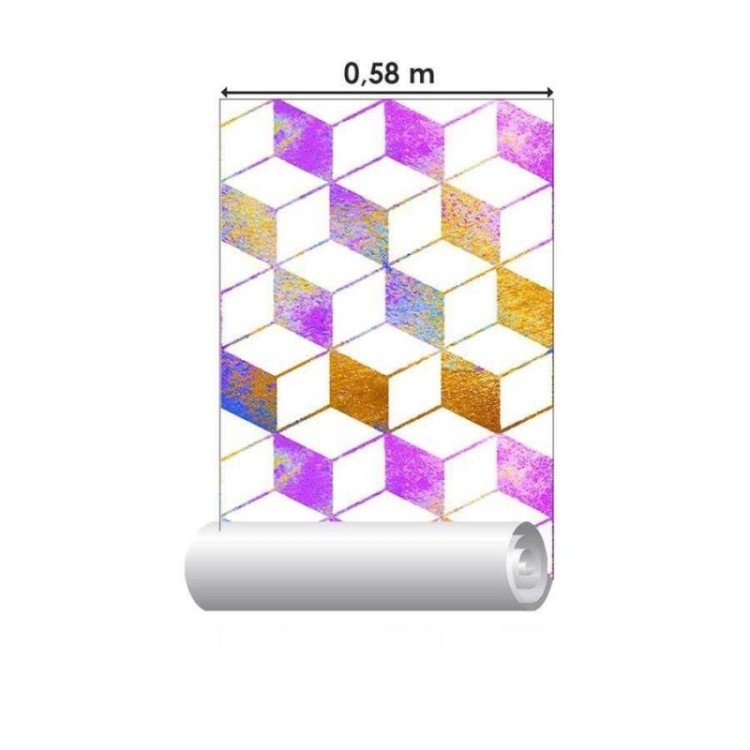 Papel de Parede Adesivo Cubos Psicodélicos N06271