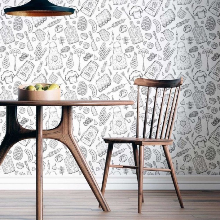 Papel de Parede Adesivo Culinária Pães N08192