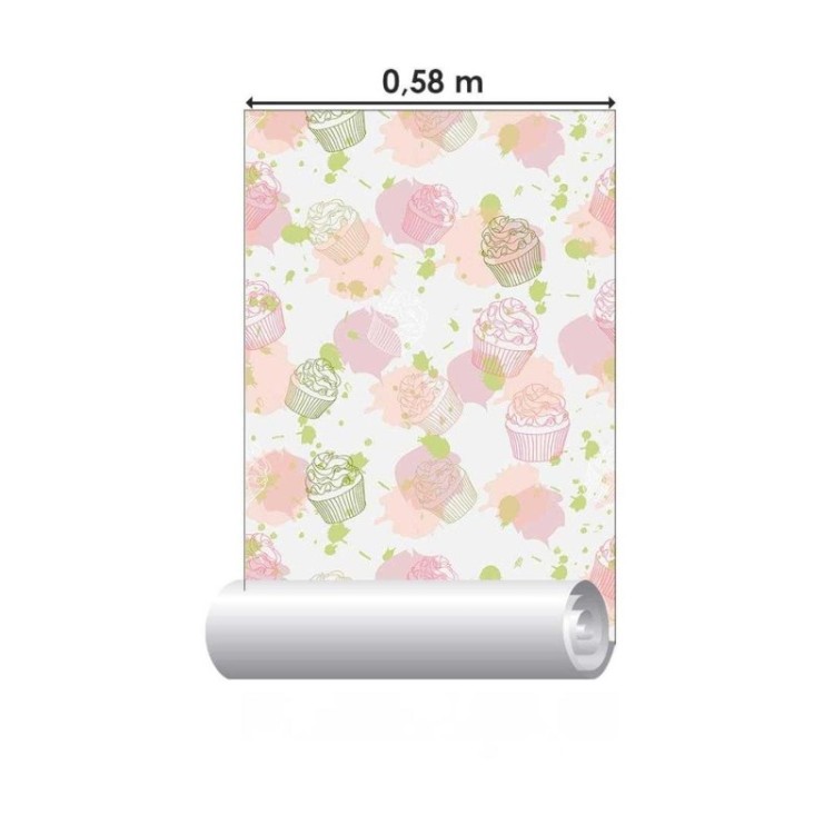 Papel de Parede Adesivo Cupcake N03102