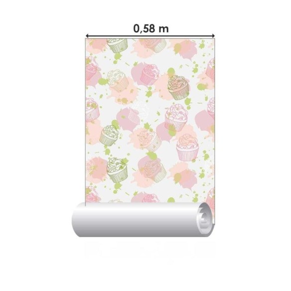 Papel de Parede Adesivo Cupcake N03102