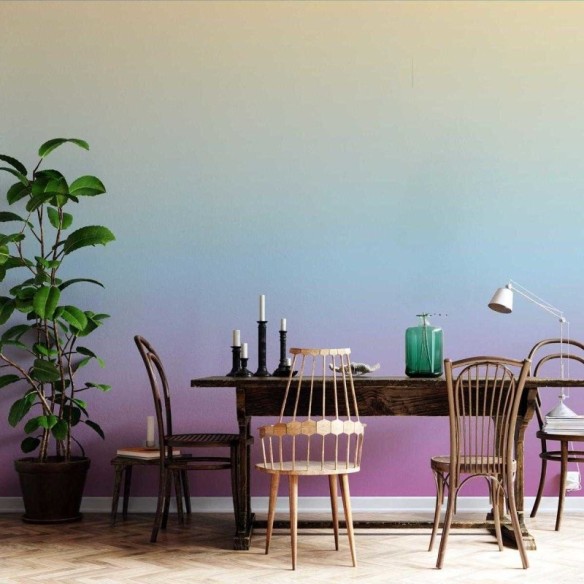 Papel de Parede Adesivo Degradê Amarelo Azul e Lilás N05181