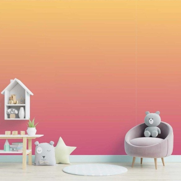 Papel de Parede Adesivo Degradê Amarelo e Rosa N05165