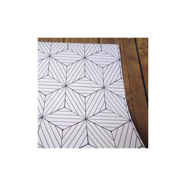 Papel de Parede Adesivo 3D Geométrico Branco e...