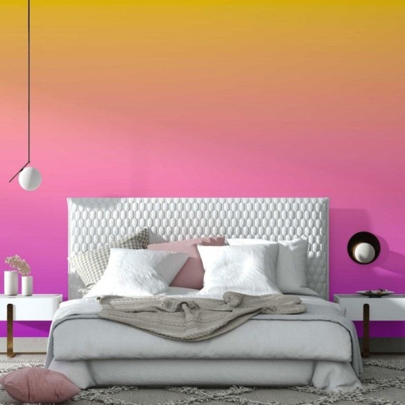 Papel de Parede Adesivo degradê amarelo roxo N014079