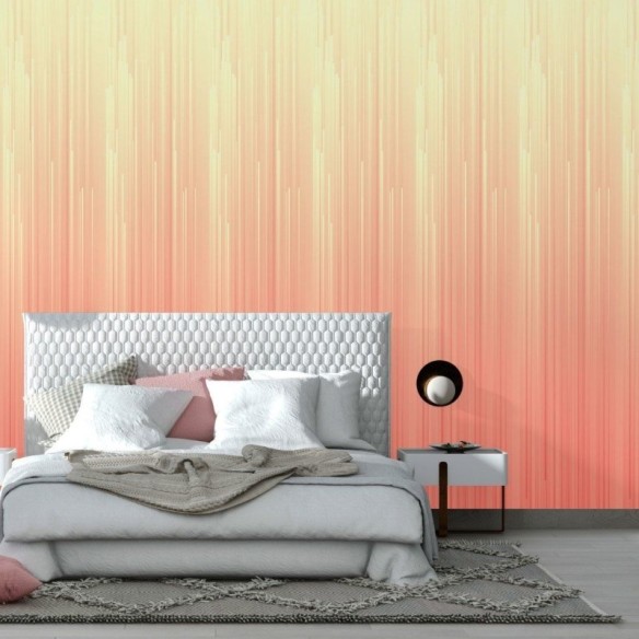 Papel de Parede Adesivo degradê amarelo salmão 3D N014102