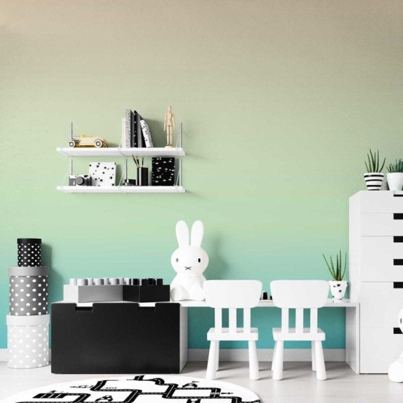 Papel de Parede Adesivo Degradê Amarelo Verde e Azul N07146