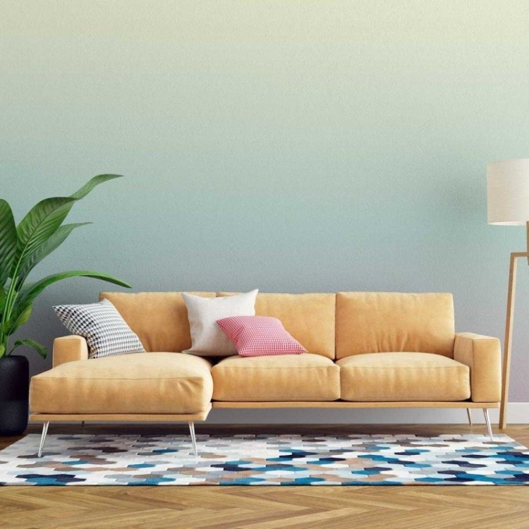 Papel de Parede Adesivo Degradê Amarelo Verde e...