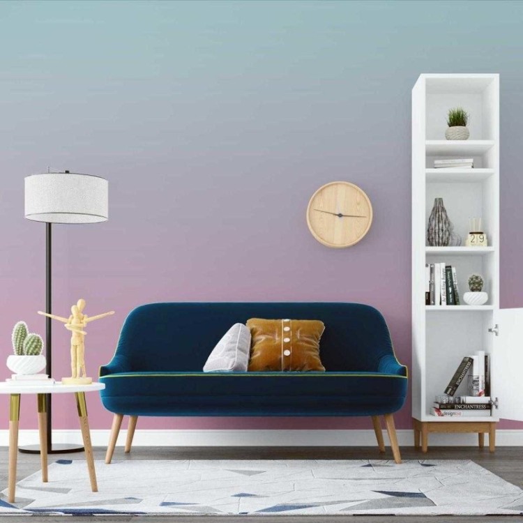 Papel de Parede Adesivo Degradê Azul e Rosa N07149