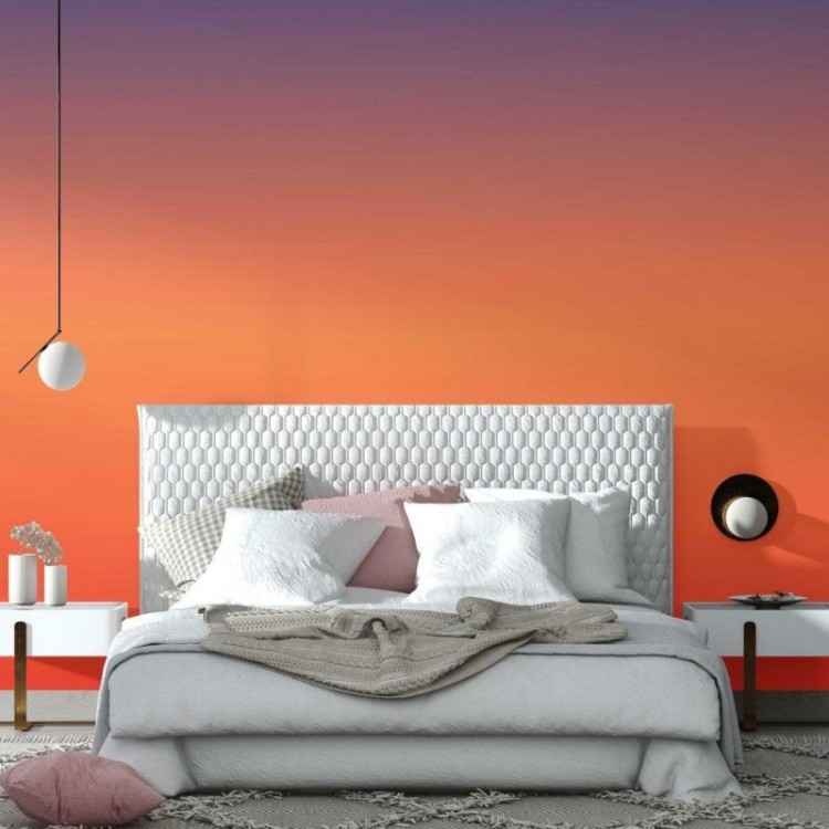 Papel de Parede Adesivo degradê azul laranja...