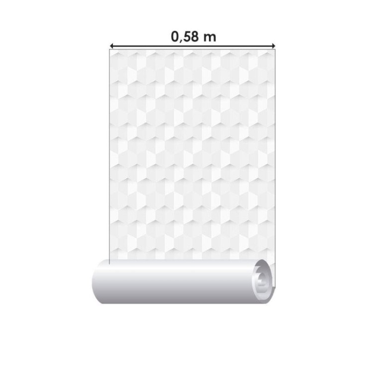 Papel de Parede Adesivo 3D Geométrico Colmeia...
