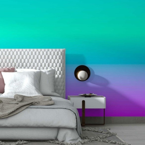 Papel de Parede Adesivo degradê azul verde roxo N014077