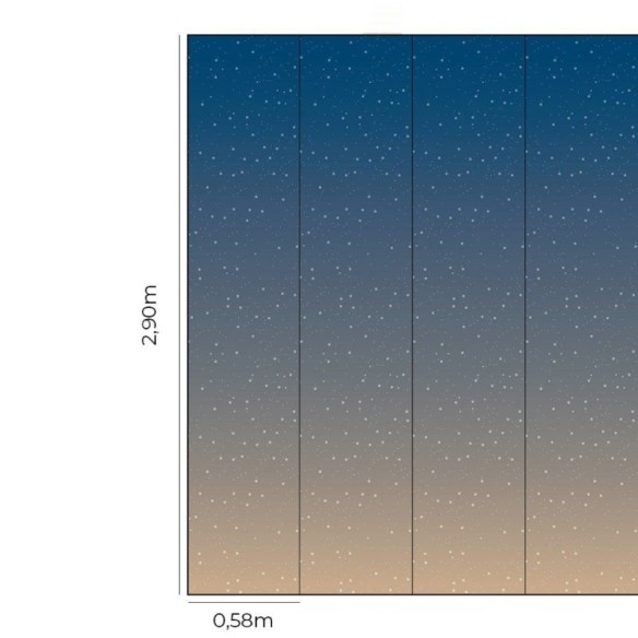 Papel de Parede Adesivo Degradê Céu estrelado N014107