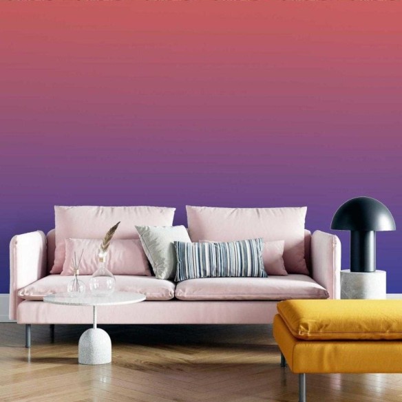 Papel de Parede Adesivo Degradê Coral Roxo e Azul N05162
