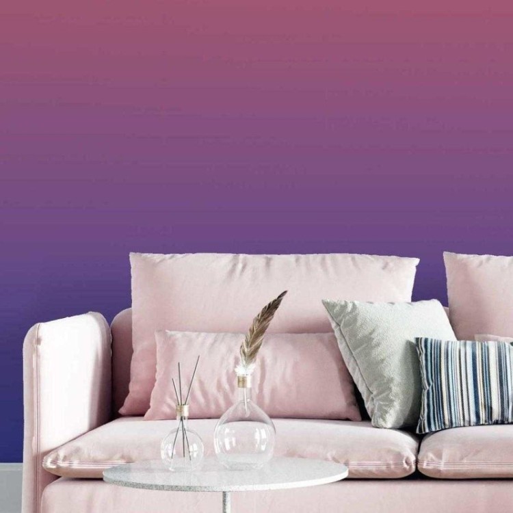 Papel de Parede Adesivo Degradê Coral Roxo e...