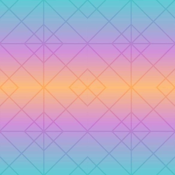 Papel de Parede Adesivo Degradê Geométrico Azul Lilás e Laranja N07155
