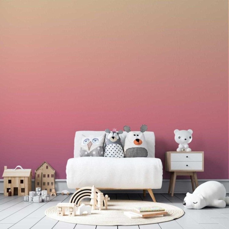Papel de Parede Adesivo Degradê Laranja e Rosa...