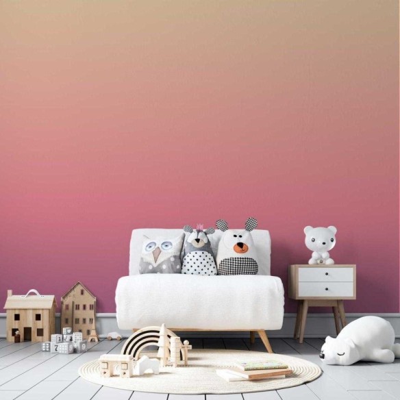 Papel de Parede Adesivo Degradê Laranja e Rosa N05173