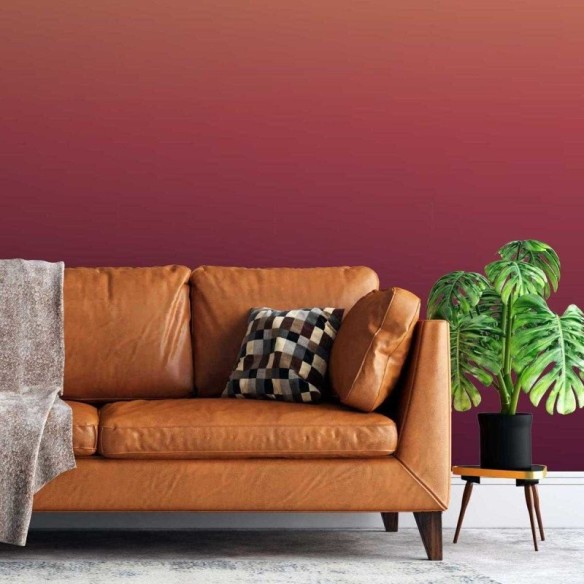 Papel de Parede Adesivo Degradê Laranja e Vinho N05147