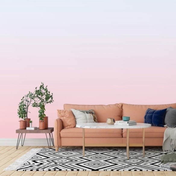 Papel de Parede Adesivo degradê pastel azul rosa N014179