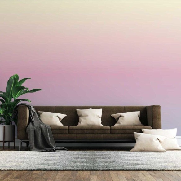 Papel de Parede Adesivo Degradê Rosa  Amarelo e Azul N07150