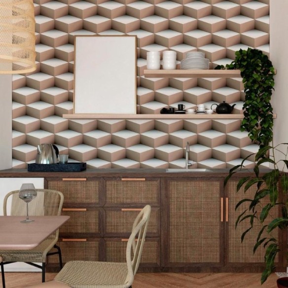 Papel de Parede Adesivo 3D Geométrico N011091