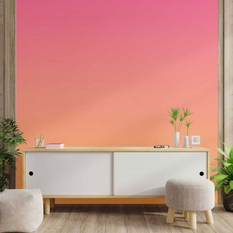 Papel de Parede Adesivo degradê Rosa Laranja...